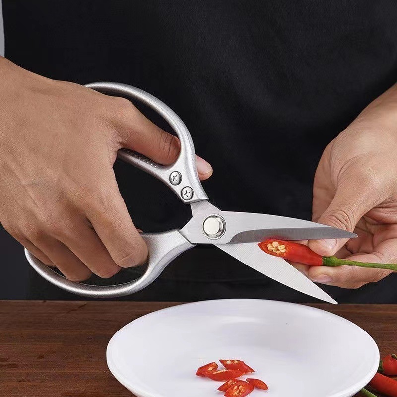 Sharp Stainless Steel Kitchen Scissors Household Heavy Duty Chicken Bone Scissors Multi-Functional Kitchen Scissors
