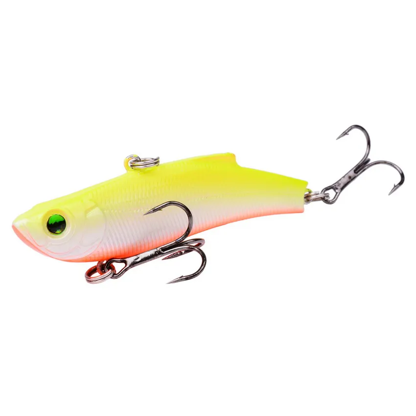 1 Cái 7 Cm/18G Mùa Đông Cứng Biển Mồi Dụ Cá VIB 3D Mồi Mắt Xoay Lặn Jig cánh Wobbler Pesca Quay Mồi Swimbait