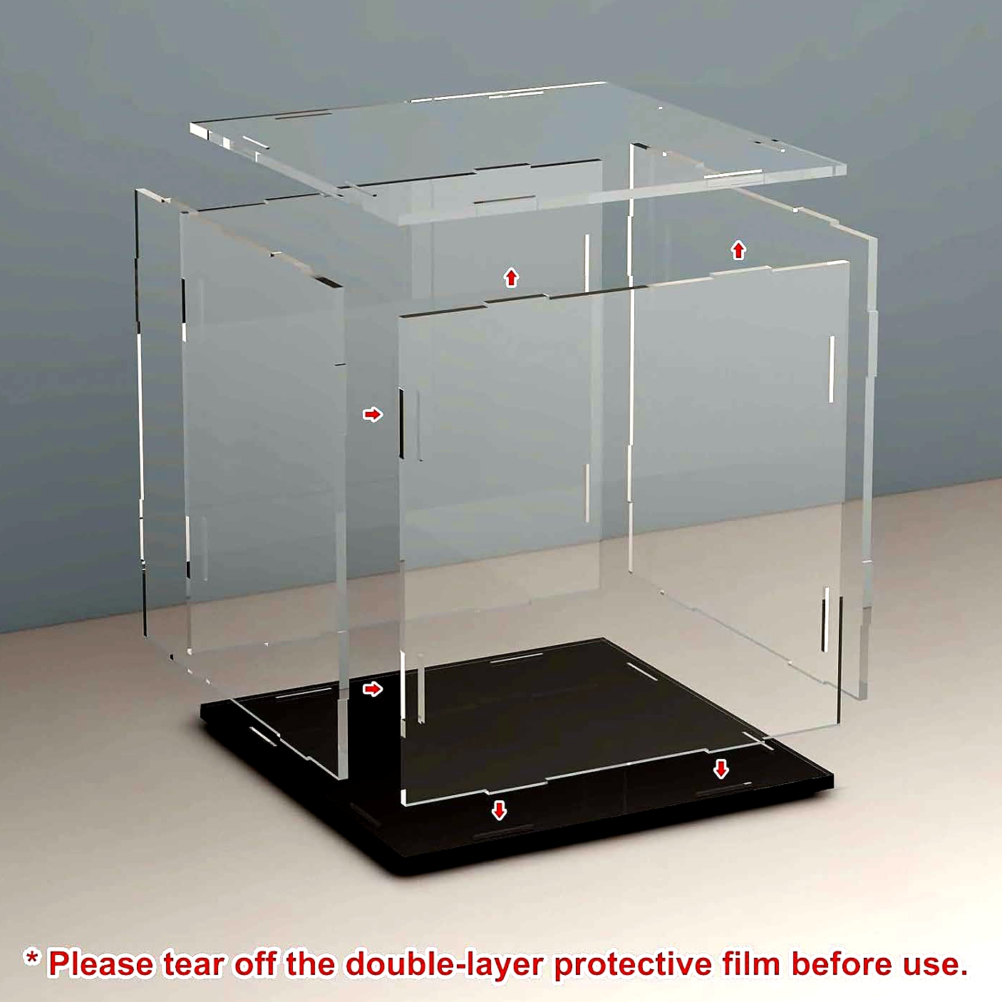 60 Large size Clear Acrylic Display Case Dustproof Toy Car Trucks Vans Model Box Collection Storage Countertop Show Box