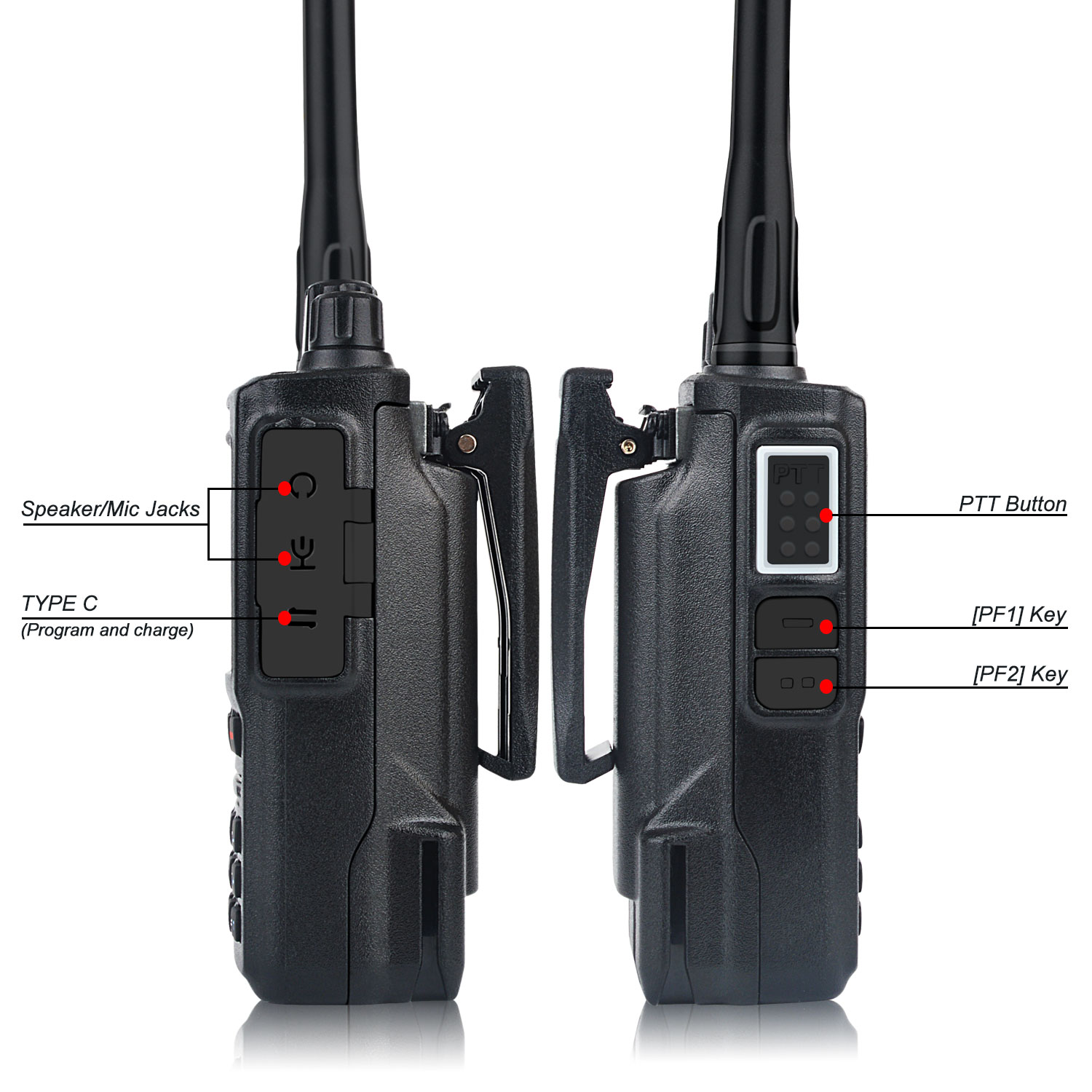 Walkie talkie ANYTONE AT-D168UV banda dupla VHF 5W/UHF 4W Digital DMR AES256 criptografia amador rádio em dois sentidos com bateria USB-C
