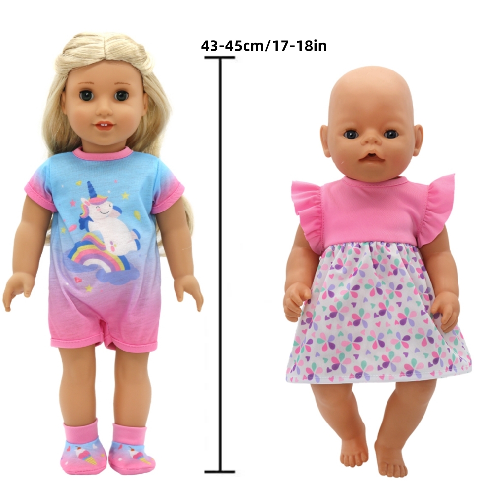 Кукольная одежда подходит для куклы новорожденного 13-18 дюймов, милый животный узор, 43 см, аксессуары для кукол новорожденных, праздничный подарок на день рождения