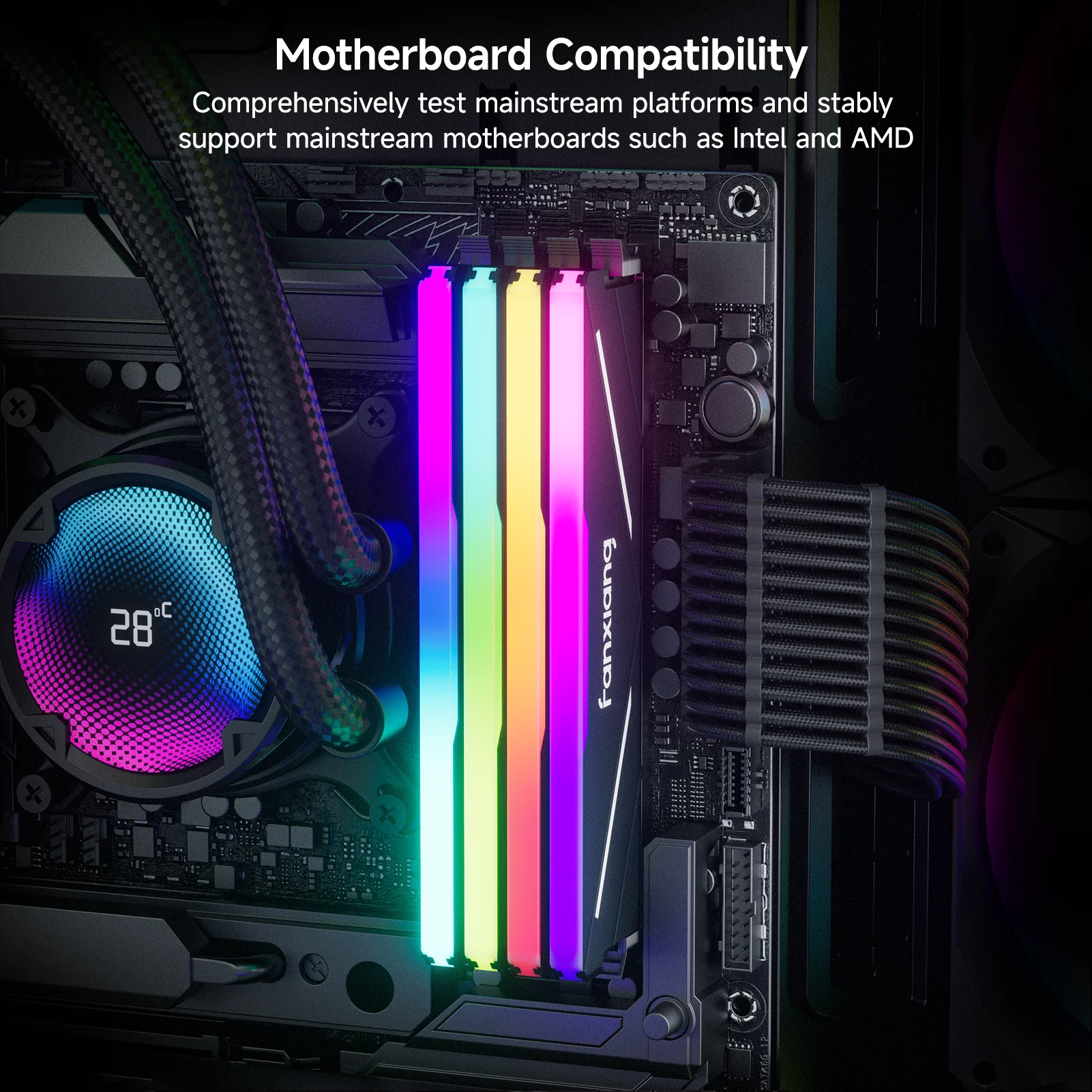 Fanxiang UD11 RGB memoria Ram DDR4 16GB 32GB 3200-3600MT/s escritorio no ECC juegos de escritorio módulo de memoria RAM de doble canal para PC
