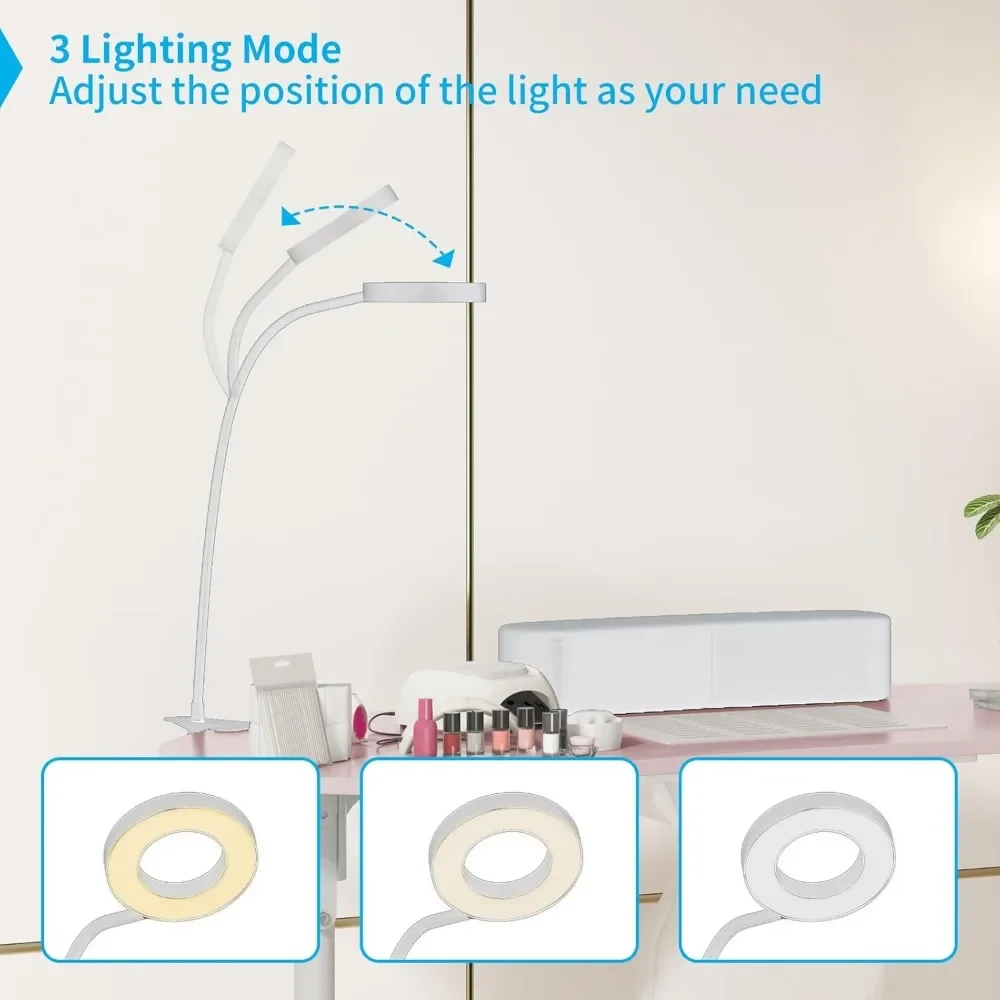 Portable Manicure Nail Table, Foldable Manicure Table with Dust Collector Fan, LED Lamp, 4 Lockable Wheels and Carry Bag