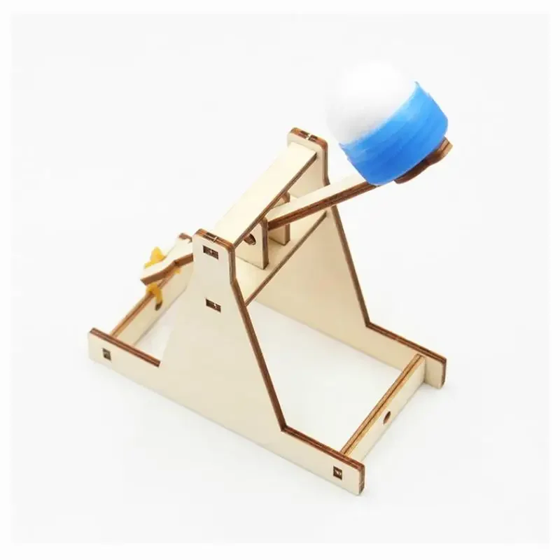 Wooden Catapult Model Kit DIY Trebuchet Educational Science Assembly Building Blocks Toys for Children Physics Experiment Games