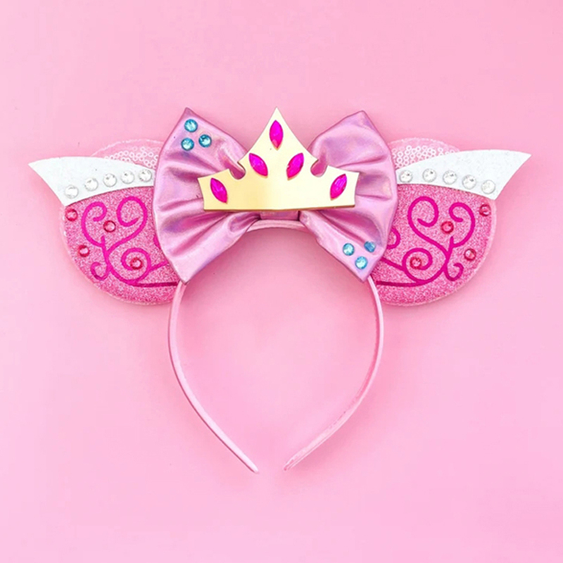 Женская повязка на голову, с блестками и бантом