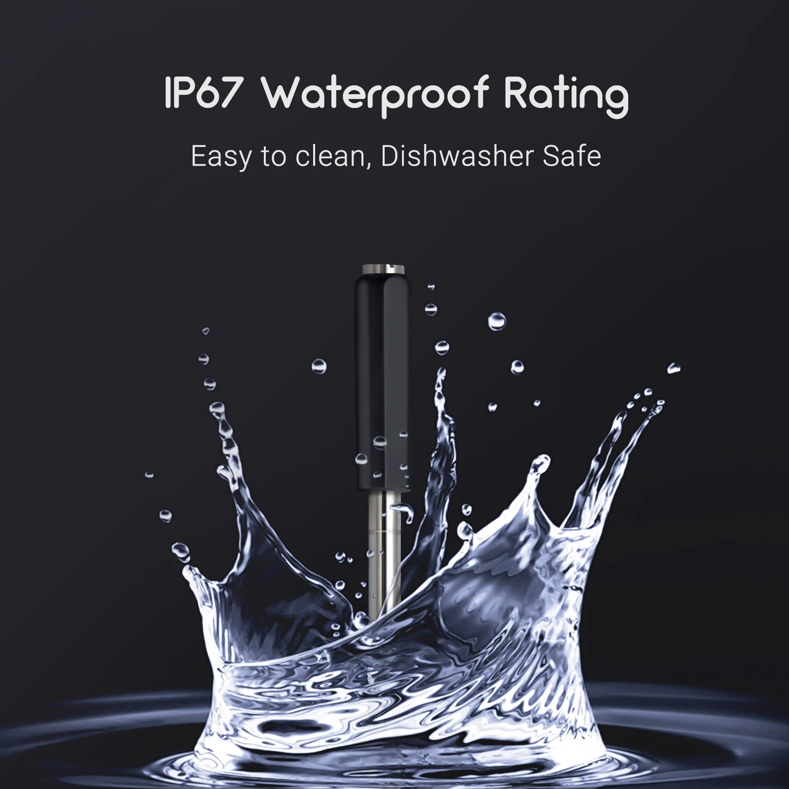 Tempwise IP67 Waterproof Wireless Smart Meat Thermometer with APP Control for BBQ Oven Grill Kitchen Smoker Rotisserie TNT-11-B