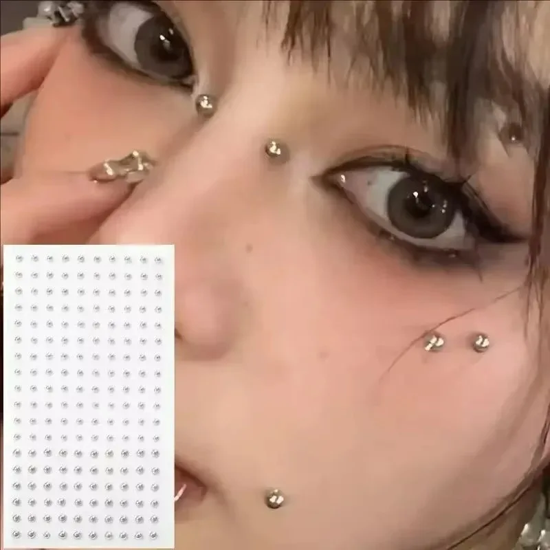 180 Uds. Pegatina para uñas de labios sin perforación autoadhesiva impermeable reutilizable labio falso uñas ceja nariz anillo cuerpo ombligo joyería
