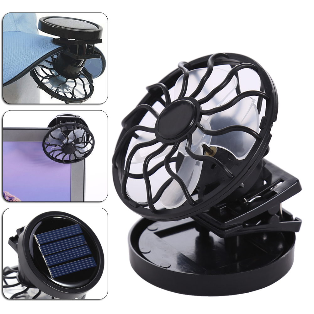 Portátil Mini Solar Powered Clip Fan, Hat Cap Cooler, acampamento ao ar livre, caminhadas, Wilderness Survival, Celling Fans, verão