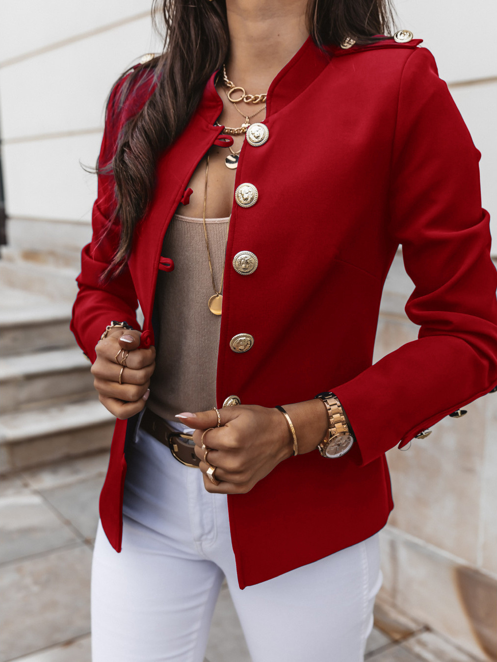 Casual Oansatz Langarm Jacke Oberbekleidung Büro Dame Frühling Herbst Mode Elegante Solide Blazer Mantel Für Frauen 2024 Weibliche Top