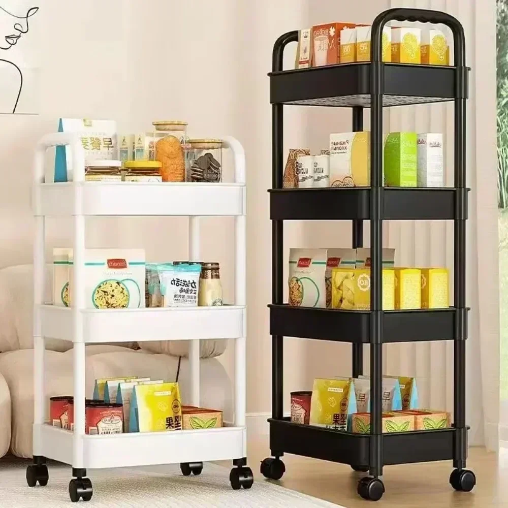 2025new rack de armazenamento multi camada empurrar quadro cozinha piso quarto lanches do bebê móvel rack armazenamento do banheiro
