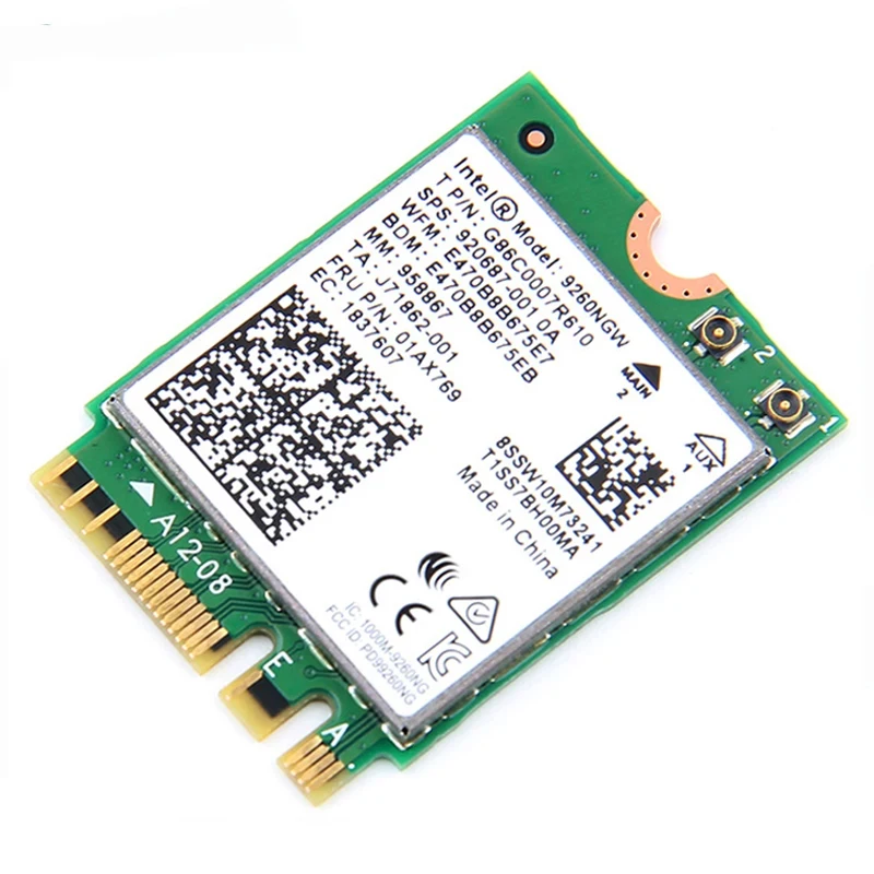 9260 wifi 5 placa de rede sem fio bluetooth 5.0m.2 9260ngw 2033mbps 802.11ac banda dupla 2.4g 5g windows 10 11 portátil