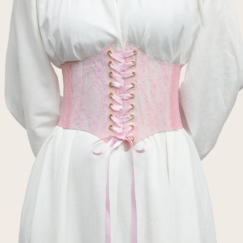 Modeladores de corpo feminino rendas até cinto espartilho cinto topos underbust sem alças espartilho bustier malha pura cincher cinto largo