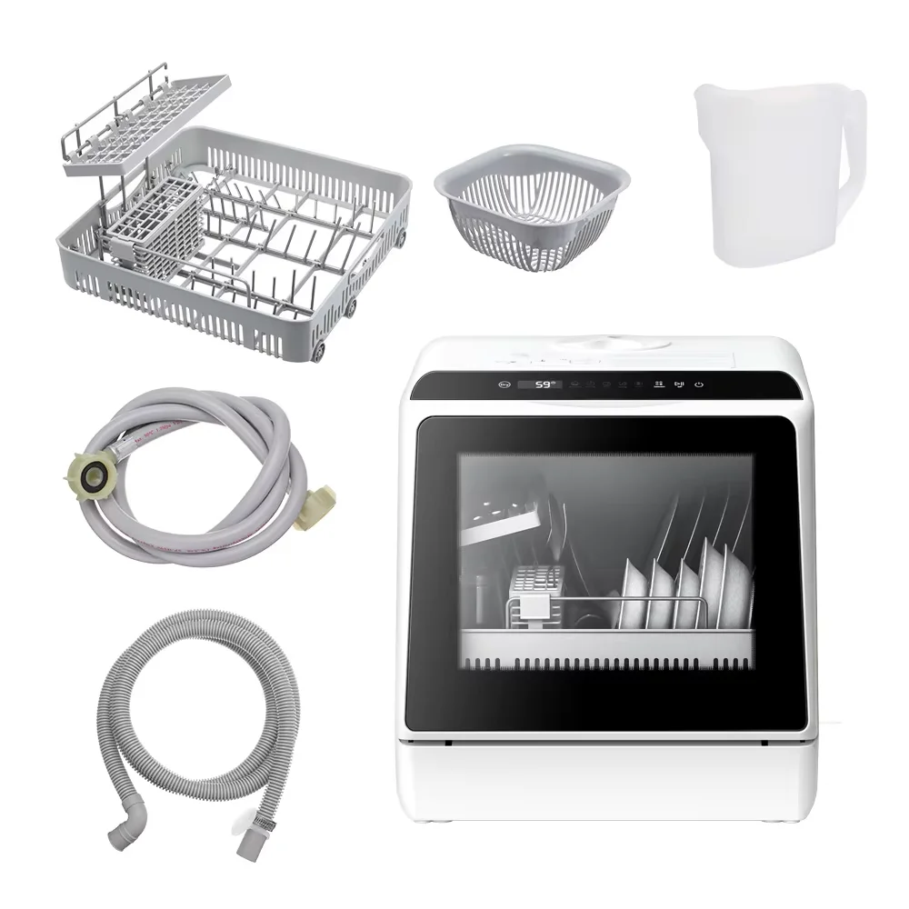BlitzHome BH-CDW1 lave-vaisselle de comptoir Portable intelligent avec contrôle APP 4-6 ensembles de lave-linge à double Modes d'entrée d'eau de grande capacité