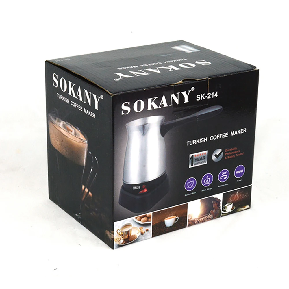 เครื่องที่บีบคุกกี้กาแฟตุรกี5ถ้วยไฟฟ้า220V หม้อม็อกก้า2023ใหม่