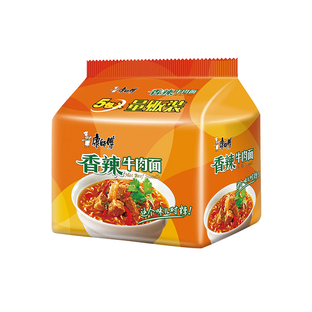 Kang Shi Fu, Spicy Beef Instant Noodles, Pack of 5, 104g/pack