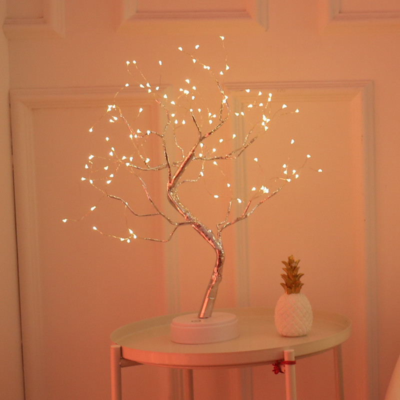 Luces LED de árbol de luciérnaga de Navidad, cubiertas con estrellas, regalo de cumpleaños decorativo, 1 ud.