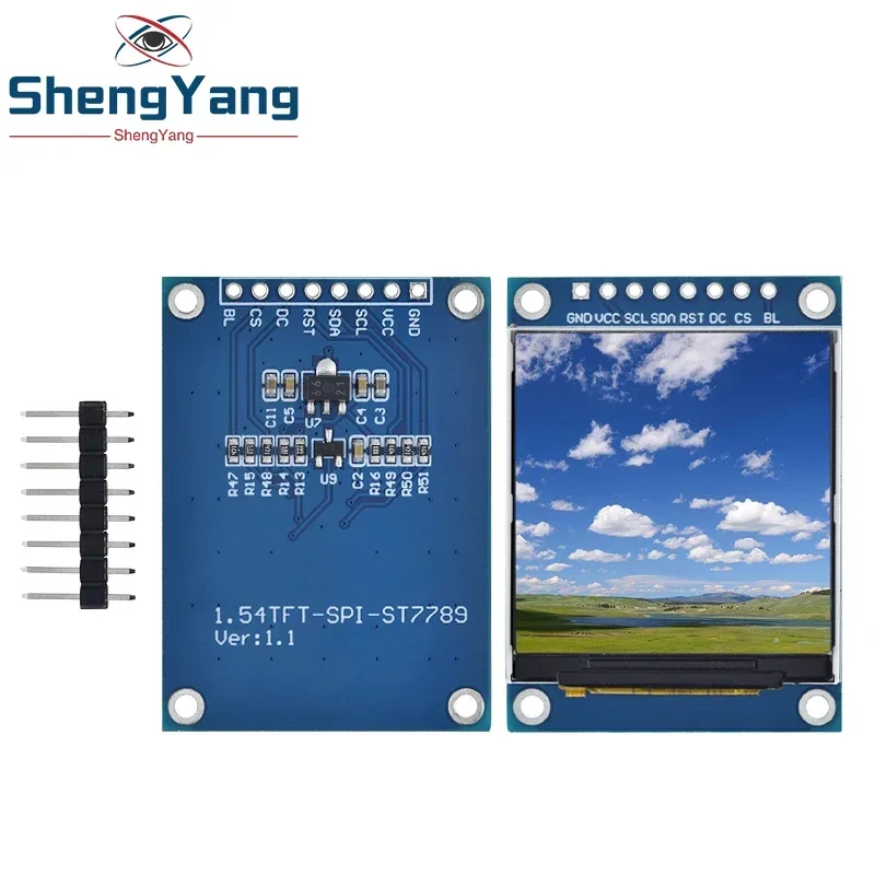 1.54 Inch LCD SPI Serial Port Module TFT Color Screen ST7789 Driving Resolution 240x240 LCD Liquid Crystal Display Module 3.3V