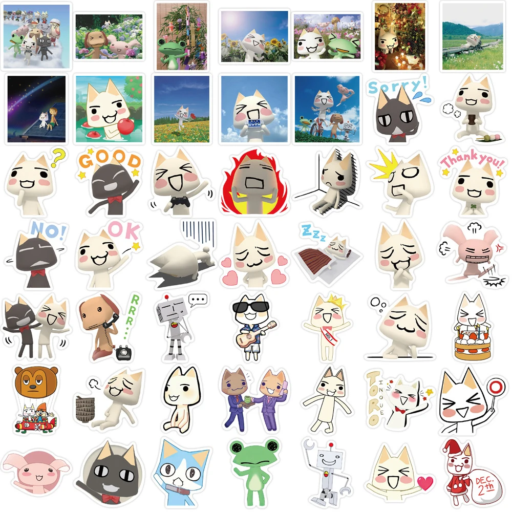 10/30/50PCS Toro Inoue แมวการ์ตูนสติกเกอร์น่ารัก DIY จักรยานกระเป๋าเดินทางกีตาร์แล็ปท็อปกันน้ํา Graffiti สติกเกอร์ของเล่น