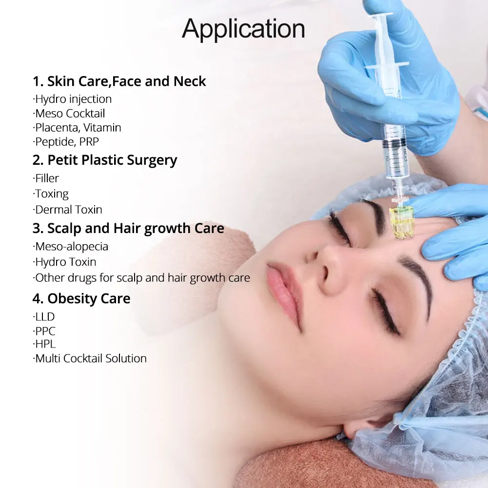 Coreia 5pin cristal multi agulha mesoterapia cartucho mão injeção hidratante 32g 1.5 hydra injector microagulha cuidados com a pele
