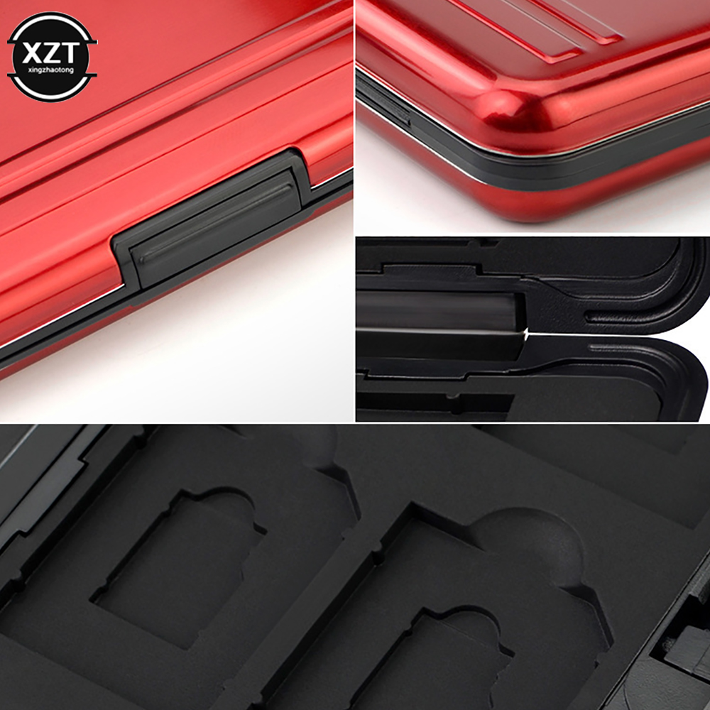 Tragbarer micro sd karten halter sdxc speicher halter speicher karten ettens chutz aluminium gehäuse 16 solts für sd/sdhc/sdxc/micro sd