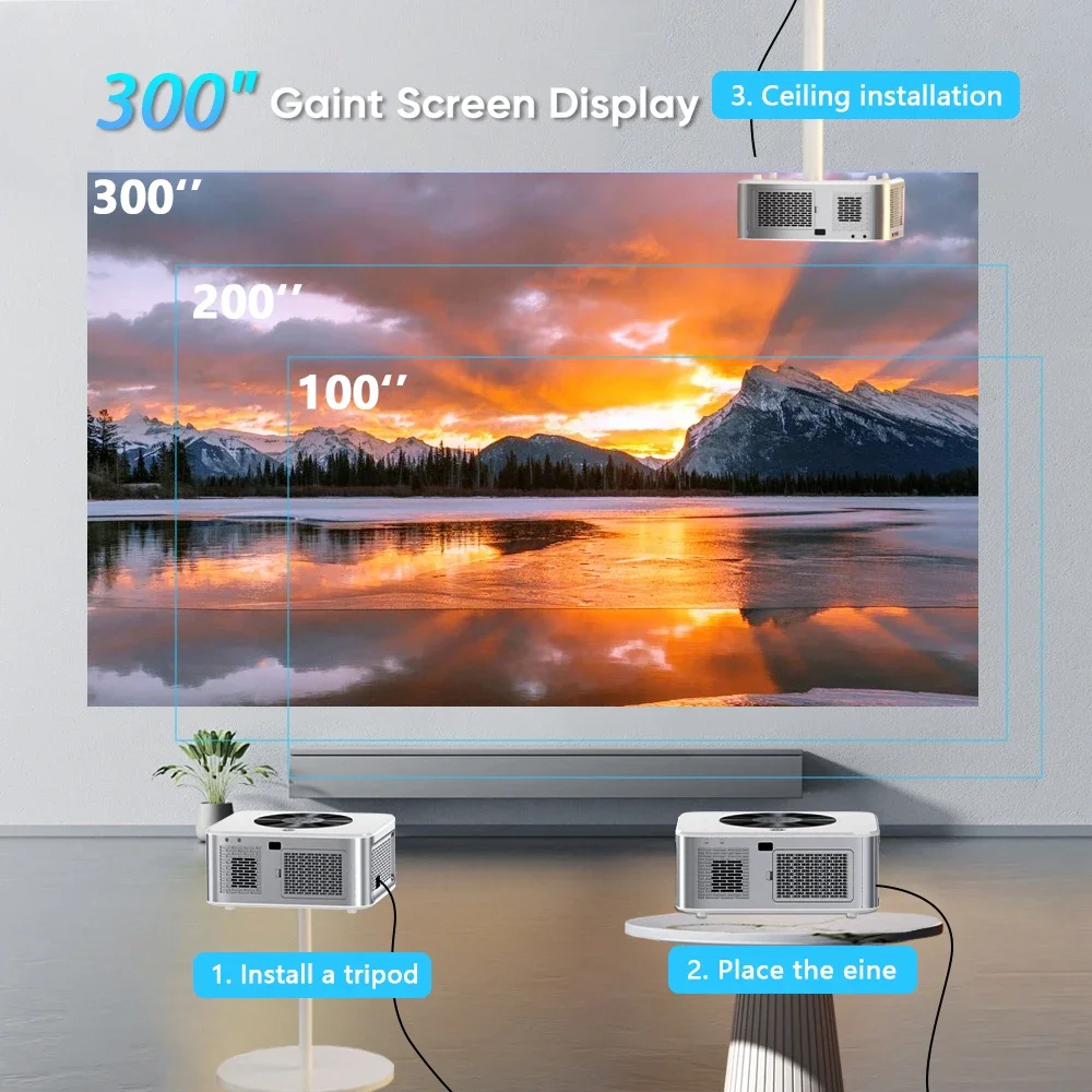 XIWBSY 1000Ansi AutoFocus проектор Bluetooth5.2 Android проектор 4K 8K декодирование видео аудио домашний кинотеатр портативный проектор