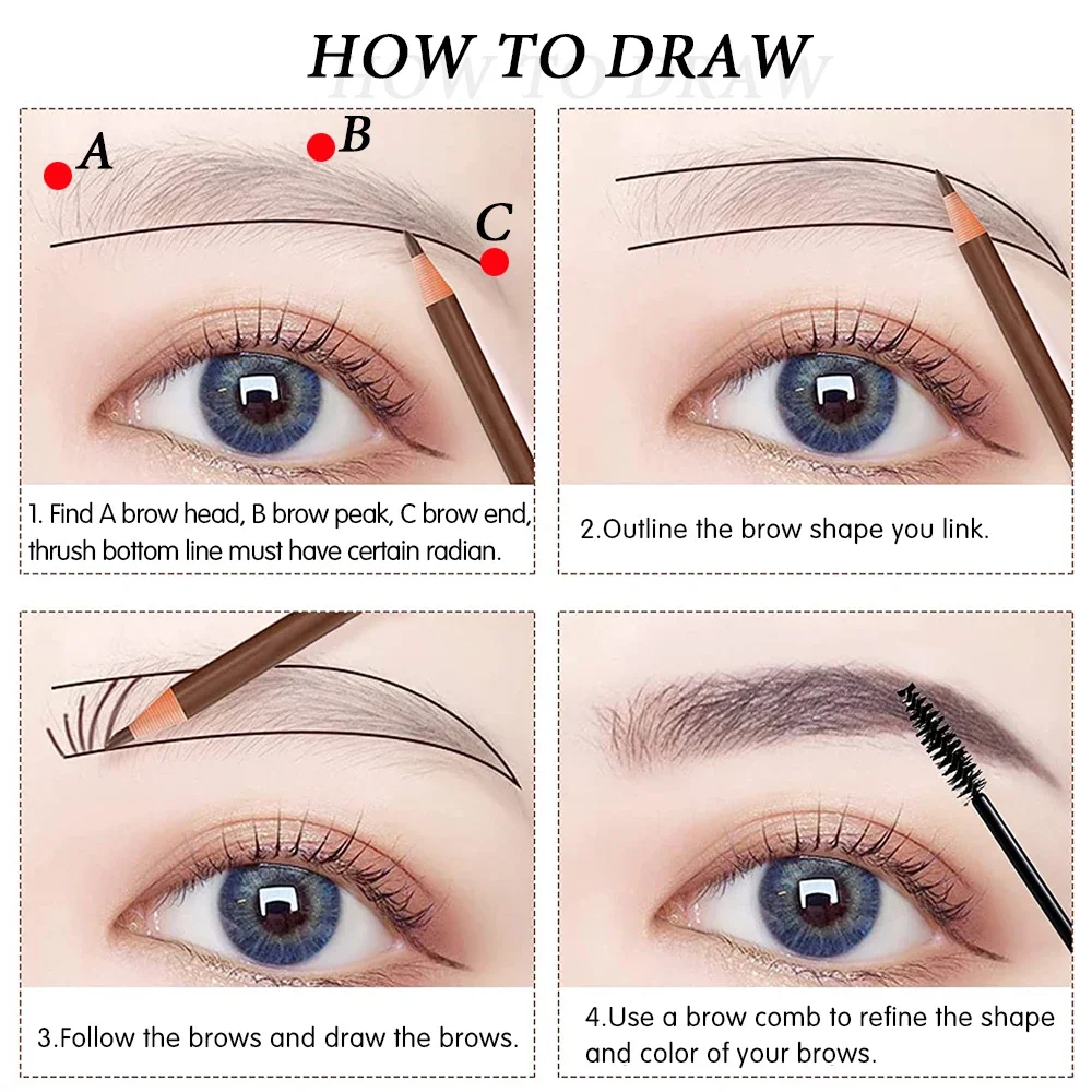 5 個プロフェッショナル Microblading 鉛筆アート眉ペンシルタトゥー防水アートティントメイクアップ眉ペンエンハンサー化粧品