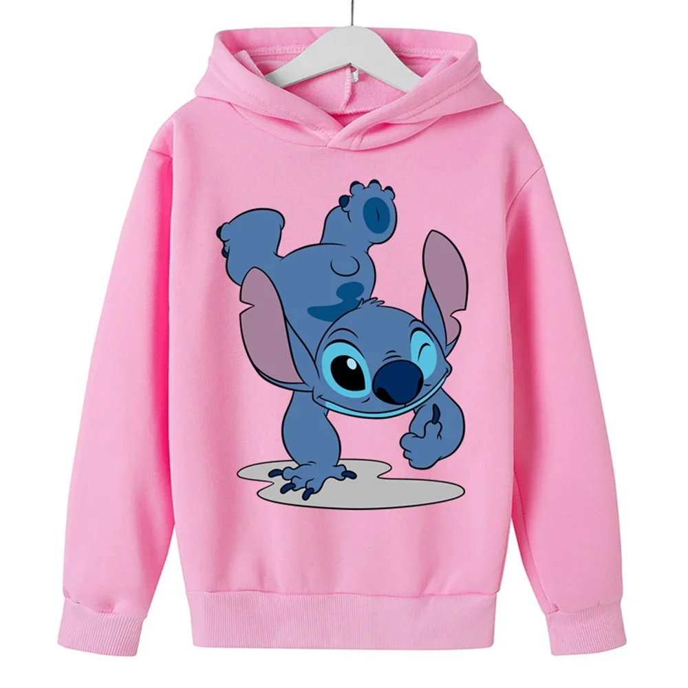 Kawaii Lilo Stitch 까마귀 아동복 소녀 의류 패션 아기 소년 의류 가을 따뜻한 스티치 운동복 아동상의