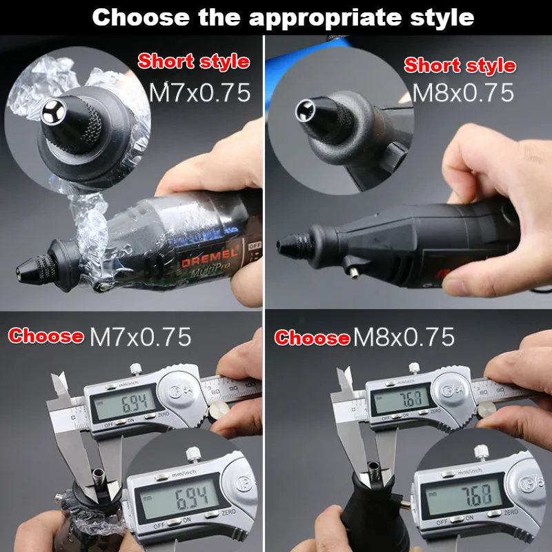 Utensili rotanti Dremel Mandrini per punte da trapano senza chiave Convertitore adattatore Mini mandrino universale, mandrino multi trapano da 0,3-3,2 mm senza chiave