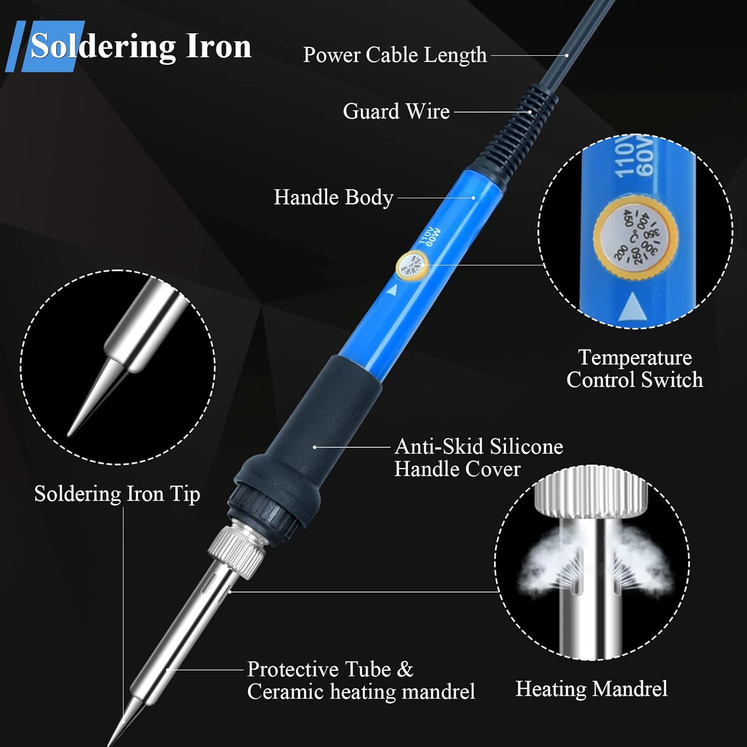 Heat Set Insert Soldering Iron Tip Head M2 M2.5 M3 M4 M5 M6 Hot Melt Insets Nut Brass Embedded Thread Insertion Kit With Solderi