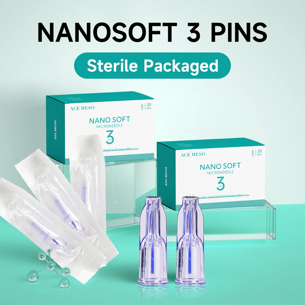 Микроигла Профессиональные 3-контактные иглы Nanosoft Одноразовая стерильная упаковка 0,6/1,0/1,2/1,5 Три иглы с ручным заполнением