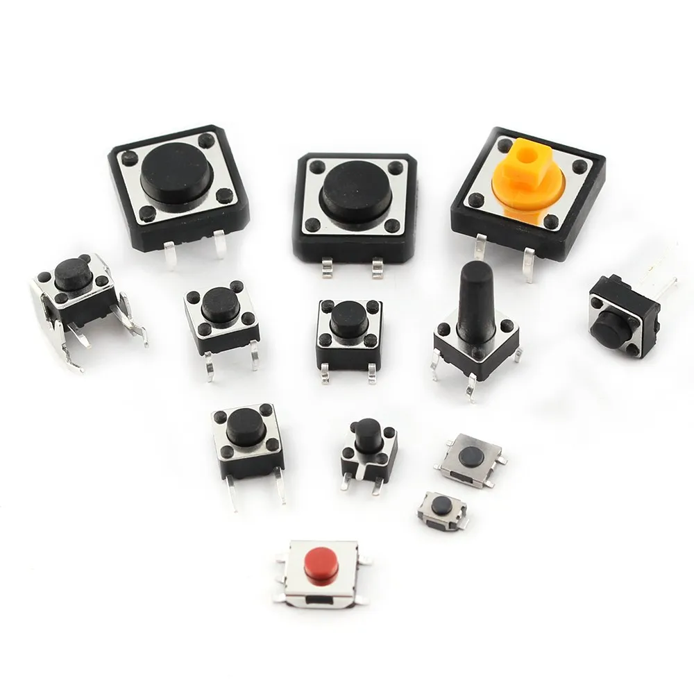 125 ชิ้น Assorted Micro Push ปุ่ม Tact Switch Kit - 25 ประเภทรวมทั้งรีเซ็ตและ Mini Leaf Switches, SMD/DIP 2*4 3*6 4*4 6*6