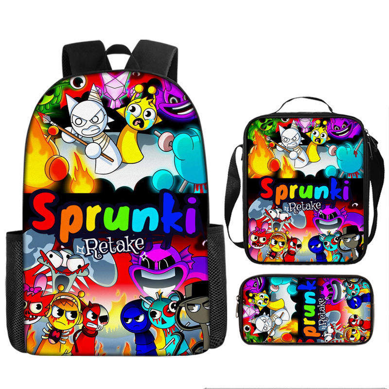 1/3 Uds. Mochila Sprunki de 15 pulgadas, mochila Sprunki, mochila escolar Incredibox, mochila Sprunki de una sola capa de dibujos animados para estudiantes