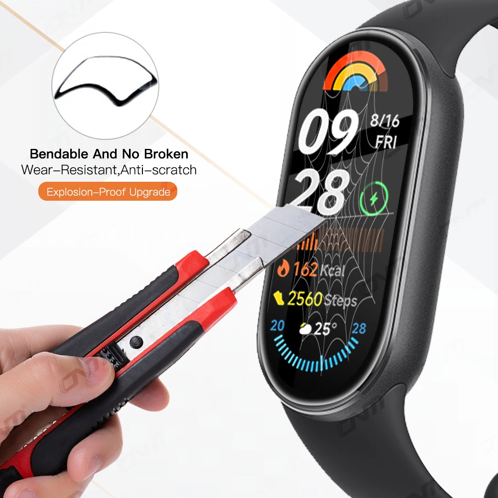 Protetor de tela 20D para Xiaomi Mi Band 9 Película protetora flexível macia HD antiarranhões para acessórios Miband 9 [não é vidro]