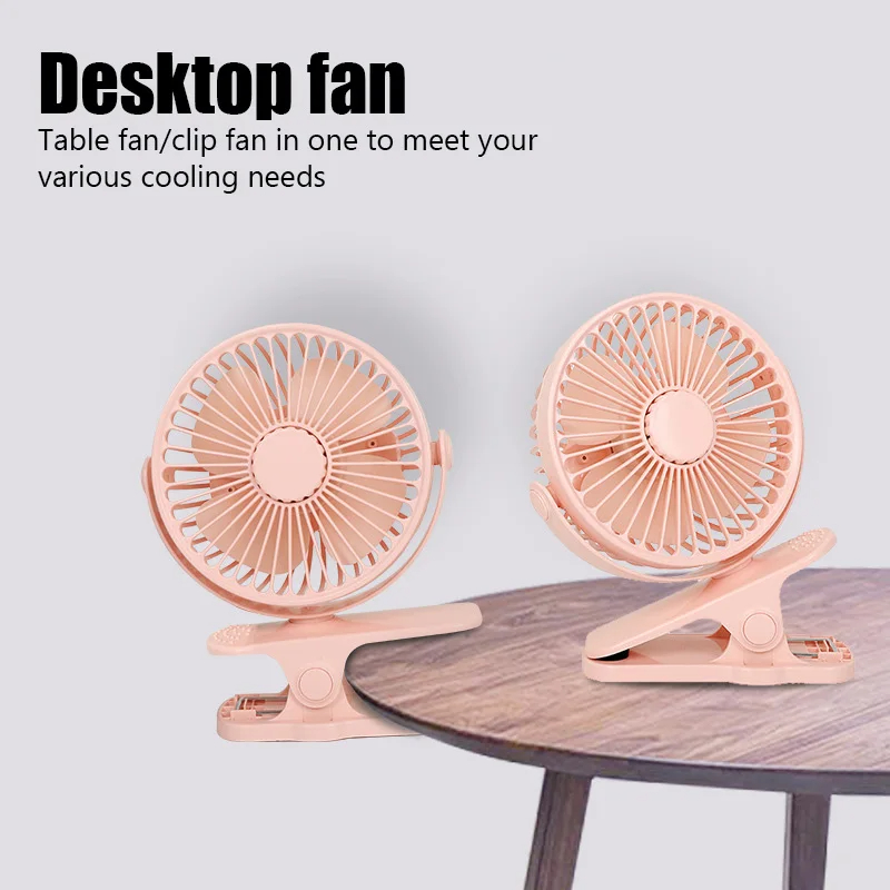 Creatieve Mini Clip Fan Mute Draagbare Desktop Thuis Dorm Wandelwagen Voor Oplaadbare USB Hoge Wind Drie Snelheid Blower Student Deskto