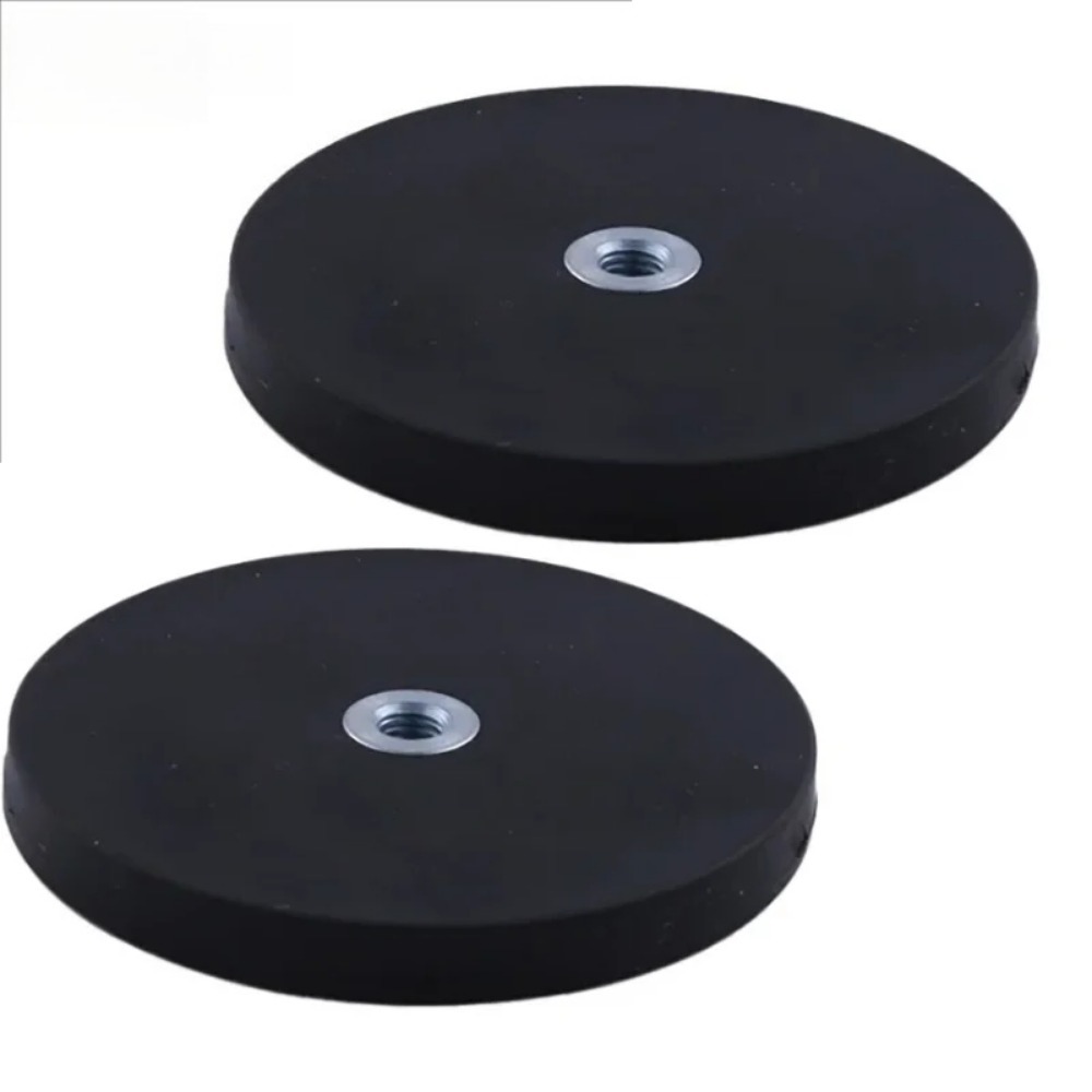 2 peças 43mm/66mm/88mm m4/m6/m8 rosca interna base magnética suporte de montagem braçadeira led suporte de barra de luz de trabalho suv offroad