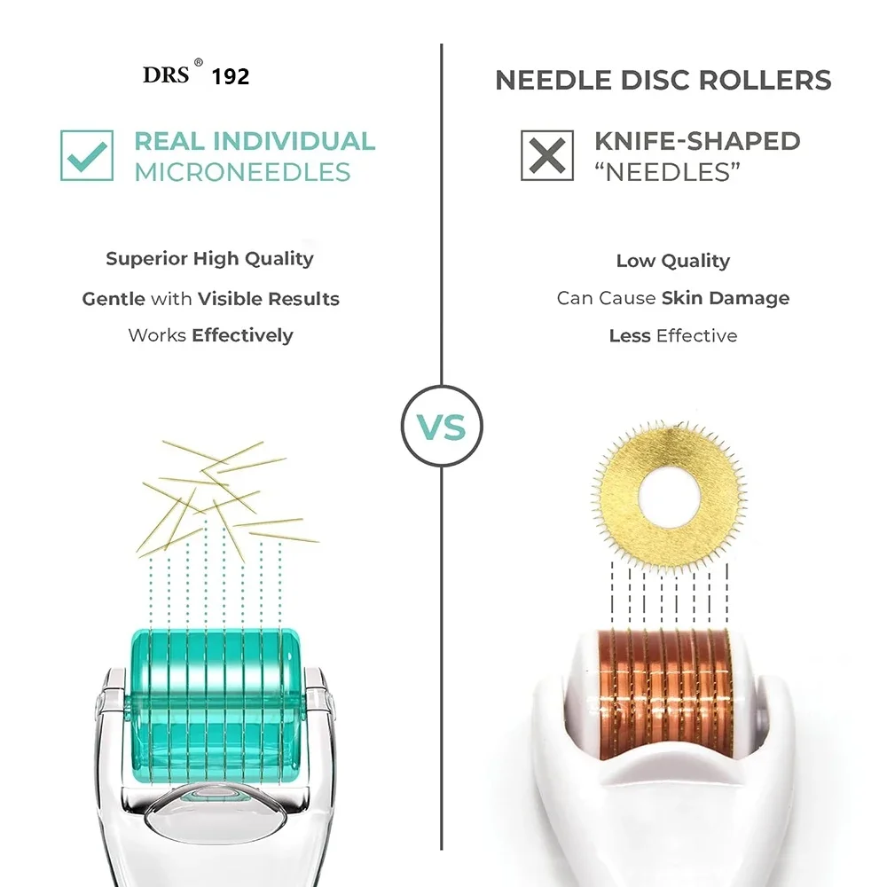 Microneedling เกรดทางการแพทย์ฆ่าเชื้อ 192 Titanium micro Individual Needles derma roller พร้อมกล่องเก็บรักษาสิว