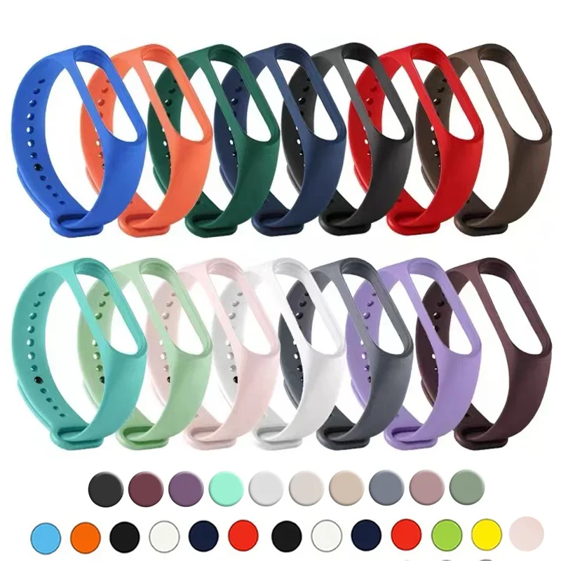 Correa de silicona para reloj Xiaomi Mi Band 7 6 5 4 3, pulsera, correas de muñeca, correa Mi Band 6 7 5 4, accesorios para reloj inteligente