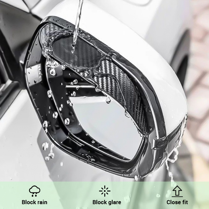 SEAMETAL-Autocollants de vue arrière de voiture en fibre de carbone, rétroviseur étanche à la pluie, universel, lunettes de pluie, accessoires de voiture, 2 pièces