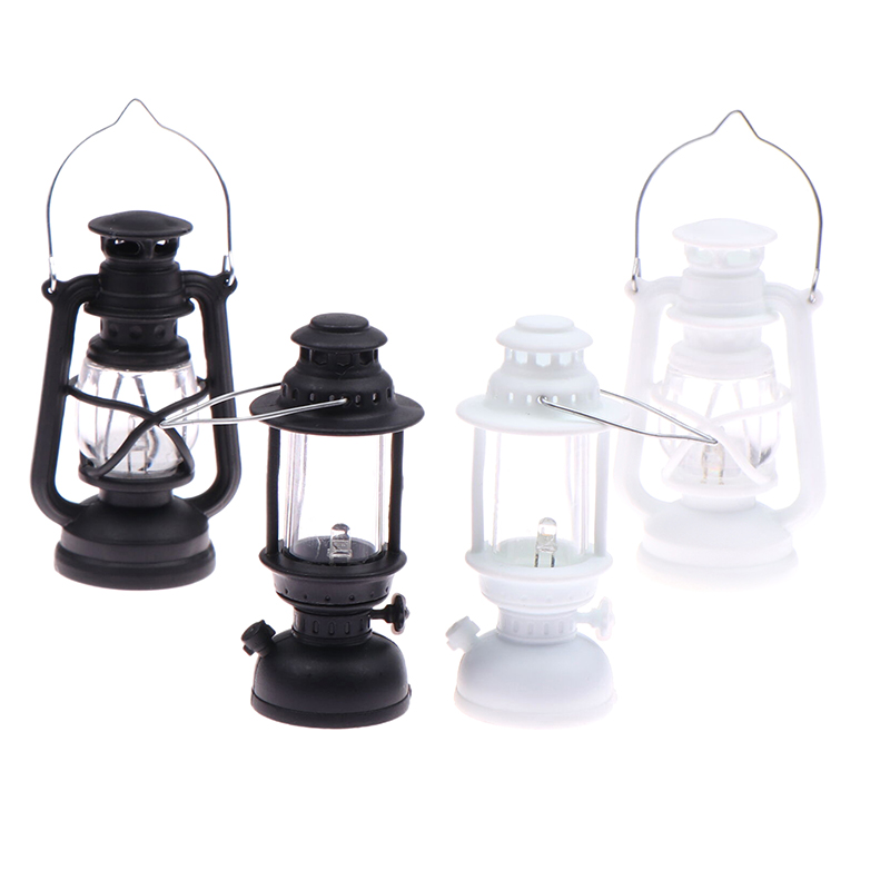 6cm Mini Led Retro Glowing Pony Lantern Simulation Cande Light Night Light Dollhouse Miniature Kerosene Lamp Home Decor Toy