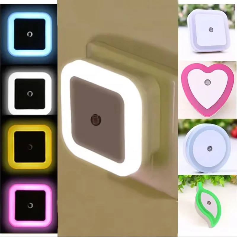 Luz LED nocturna Mini Sensor de luz Control 220V enchufe de la UE lámpara de luz nocturna para niños luces de vida