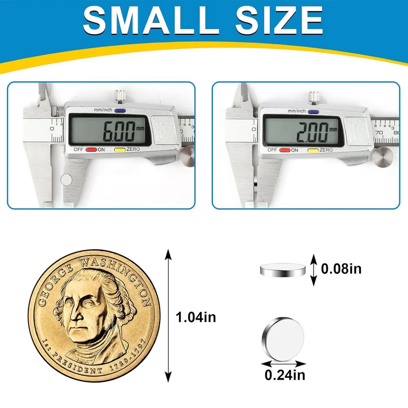 50/100/200 Piece Super Powerful Magnets Strong Disc Magnets for Fridge, DlY,Building, Scientific, Craft, Education