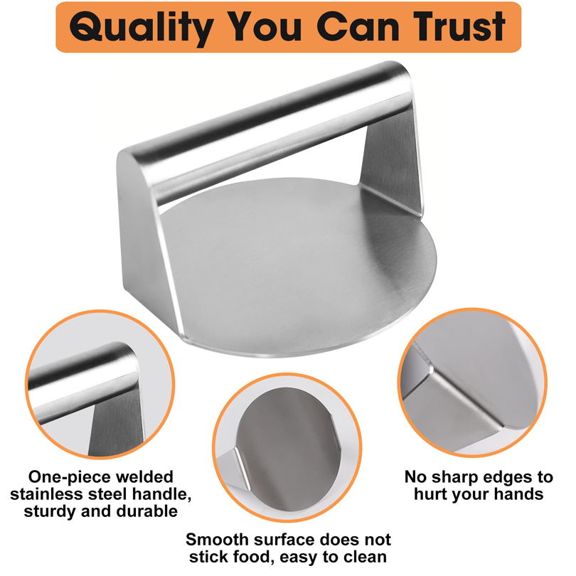 Stainless Steel Smash Burger Press Dropshipping Meat Masher Circular Meat Press Mold for Deli Meats Kitchen Accessories