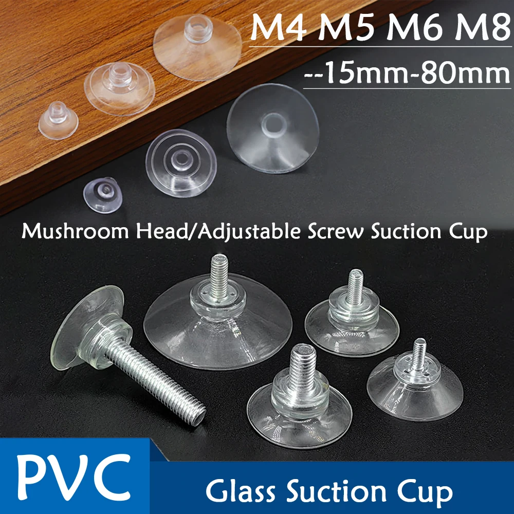PVC Round Clear Sucker Glass/Screw Suction Cup Soft Anti Slip Pads Non Adhesive Bumpers Pad  Pad For Table Glass Top