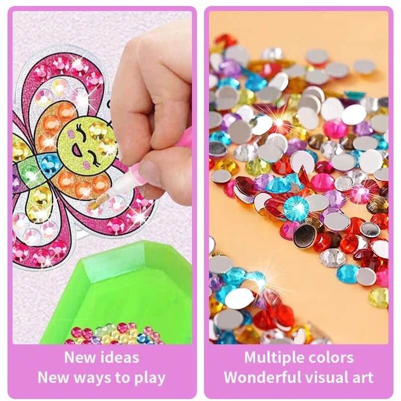 DIY12 Diamond Sticker Cartoon Cute And Easy To Stick Creative Puzzle Parent Child Interactive Toy Birthday Gift For Kids