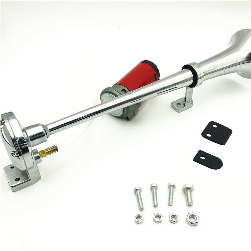 ユニバーサル 17 インチシングルトランペット車のエアホーン 12V コンプレッサー 150DB 超大音量エアホース車のホーンスピーカートラックボートオートバイ用