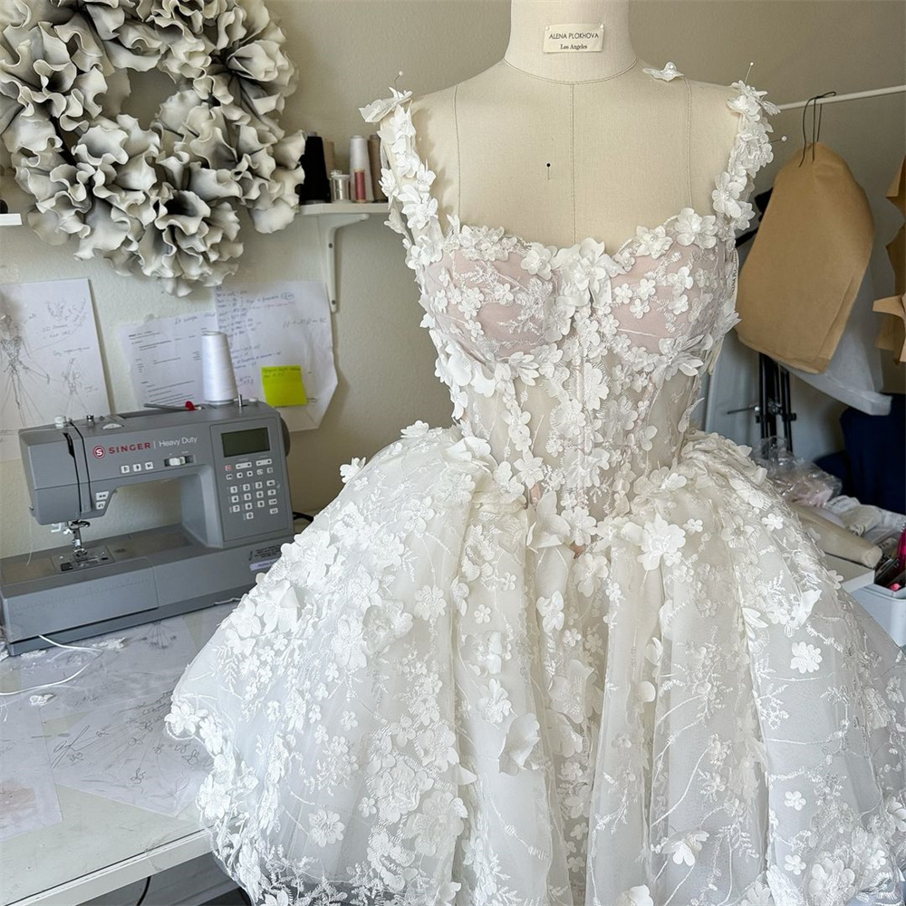 Amanda Boho-Mini robe de Rhen dentelle fleurie, robes de Rh, robe de soirée à bretelles florales, robe de mariée courte personnalisée, robe éducative de Fi.C.