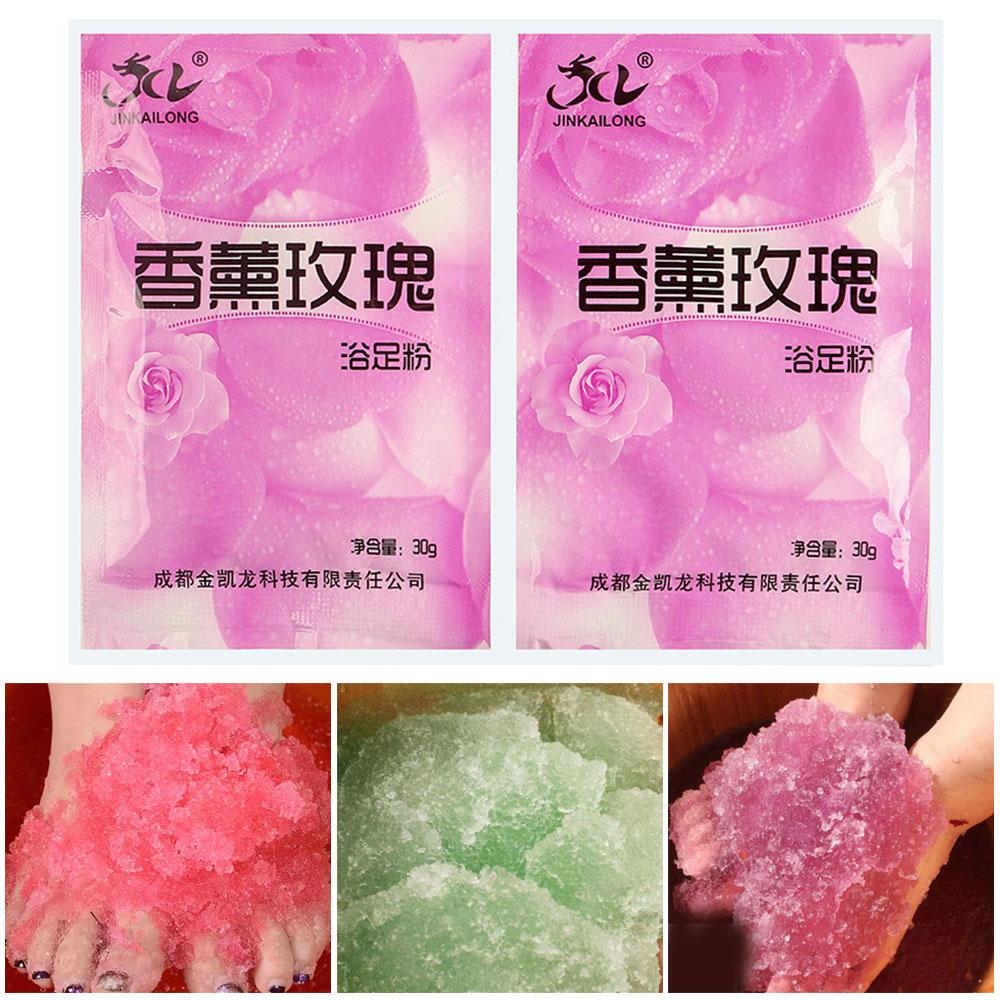 2ชิ้นผงอาบน้ำฟองกุหลาบสปาขัดเท้าคริสตัลในการดูแลเท้าเกลือฤดูหนาวแช่ร่างกายขัดเท้าอาบน้ำดูแลผิว