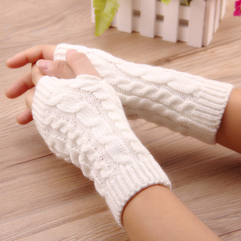NIEUWE Vrouwen Handwarmer Winterhandschoenen Mode Breien Faux Wol Mitten Warme Vingerloze Handschoen Gants Femme dameshandschoenen
