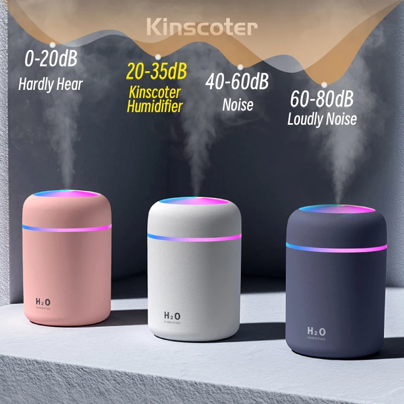 300ml H2O Air Humidifier แบบพกพา Mini USB Aroma Diffuser พร้อม Cool Mist สําหรับห้องนอนรถบ้านพืชเครื่องฟอกอากาศ Humificador