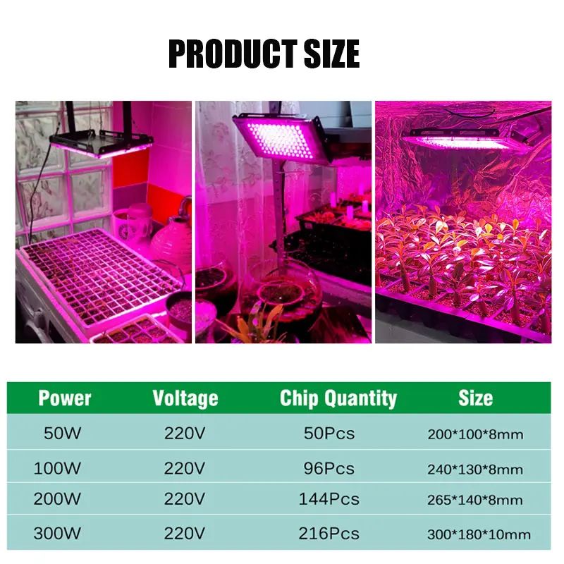 LED-Wachstumslicht, volles Spektrum, Phyto-Lampe für Pflanzen, 50 W, 100 W, AC 220 V, LED-Wachstumslampe, Phytolamp, Samen, Gewächshaus-Wachstumsbeleuchtung